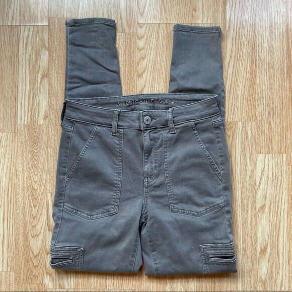 American Eagle Next Level Stretch Gray High Rise Jeggings - Size: 4 Regular - Picture 2 of 11